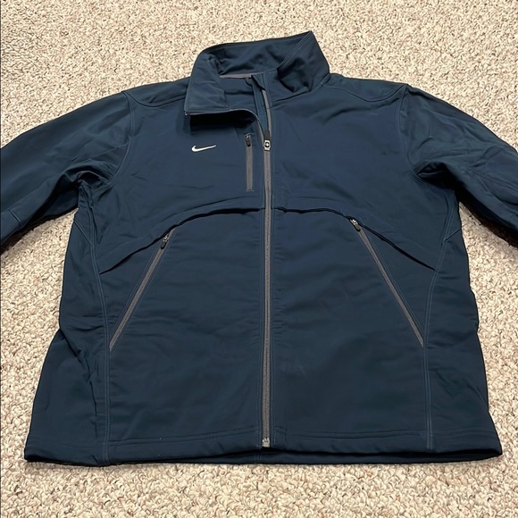 Nike Men's Fleece Softshell JAcket Sz M Navy Blue Activewear Outdoor